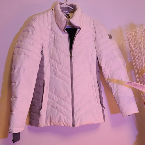 White/Gray Ski Jacket Puffer Coat ZeroXposure - Picture 2 of 8